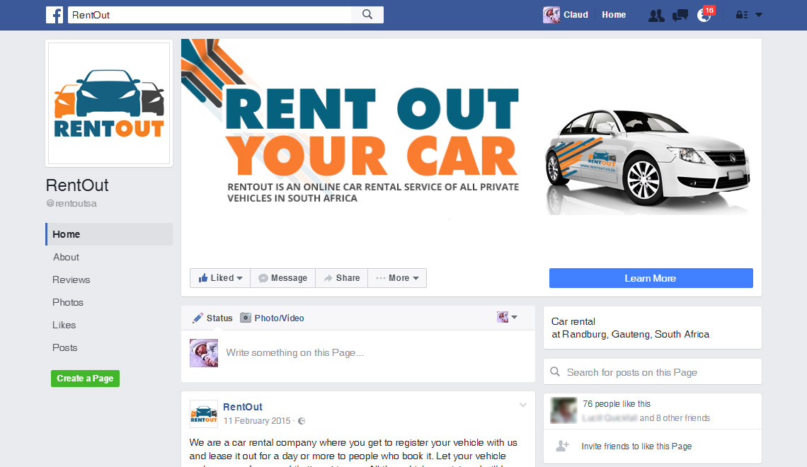 RentOut website design